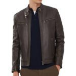 Ralph | Men's Dark Brown Zipper Leather Biker Jacket