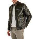 Alveraz | Men's Black Sheepskin Biker Leather Jacket