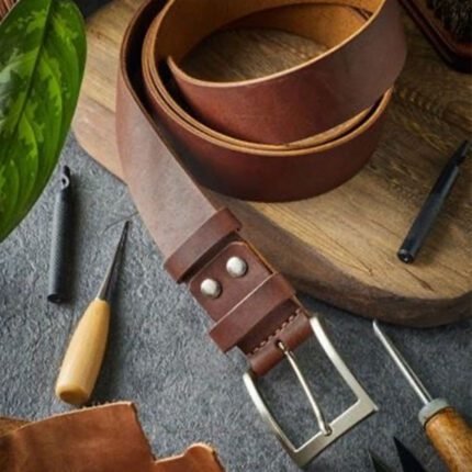 Black Leather Belt with Matt Black Buckle