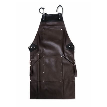 Professional Dark Brown Leather Barber Apron
