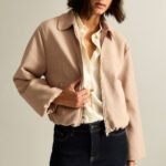 Tan Faux Suede Bubblehem Bomber Jacket