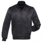 Black Satin Varsity Jacket