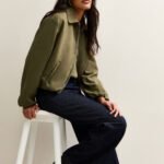 Light Khaki Faux Suede Bubblehem Bomber Jacket